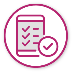 graphic icon of smart phone with check marks for online application